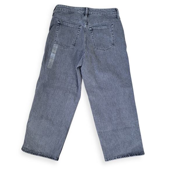 Free Assembly Super High Crop Wide Straight Jeans Gray Wash Women Sz 10 Short - Picture 2 of 9